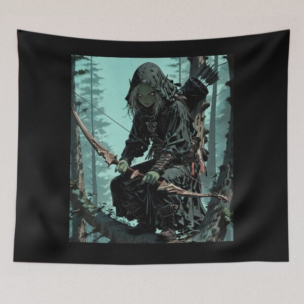 Item preview, Elf Archer in the Forest – Fantasy Ranger Artwork vol.3 designed and sold by EpicMerchRealm.