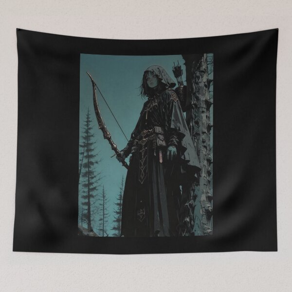 Item preview, Elf Archer in the Forest – Fantasy Ranger Artwork vol.4 designed and sold by EpicMerchRealm.