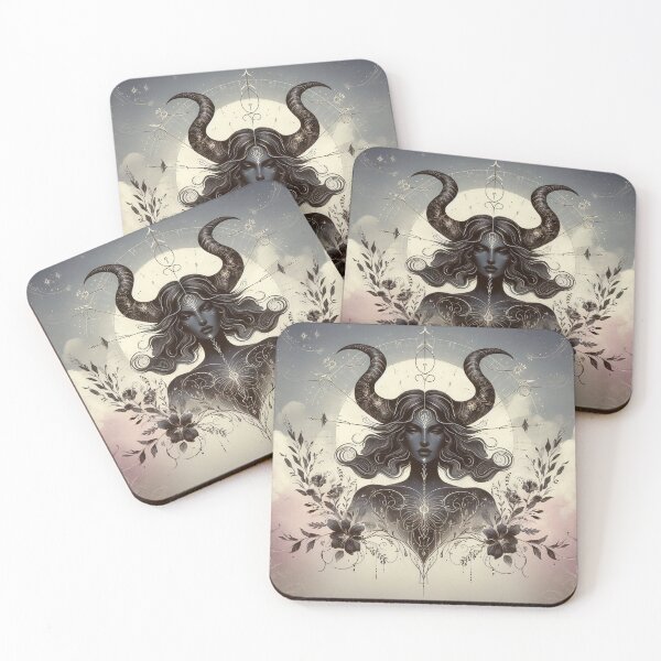 Item preview, Taurus – Dark Realistic Zodiac Illustration designed and sold by Roberta Calabrese.