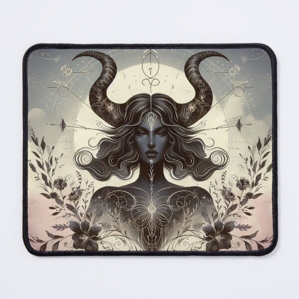 Item preview, Taurus – Dark Realistic Zodiac Illustration designed and sold by Roberta Calabrese.