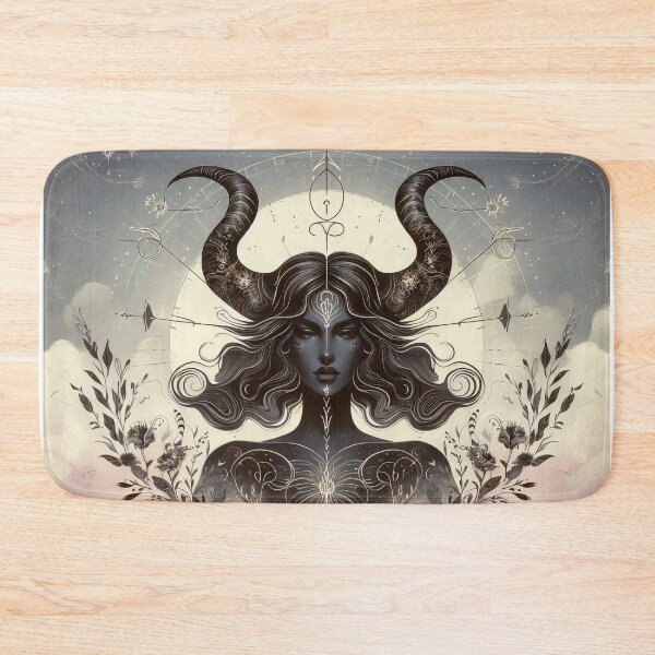 Item preview, Taurus – Dark Realistic Zodiac Illustration designed and sold by Roberta Calabrese.