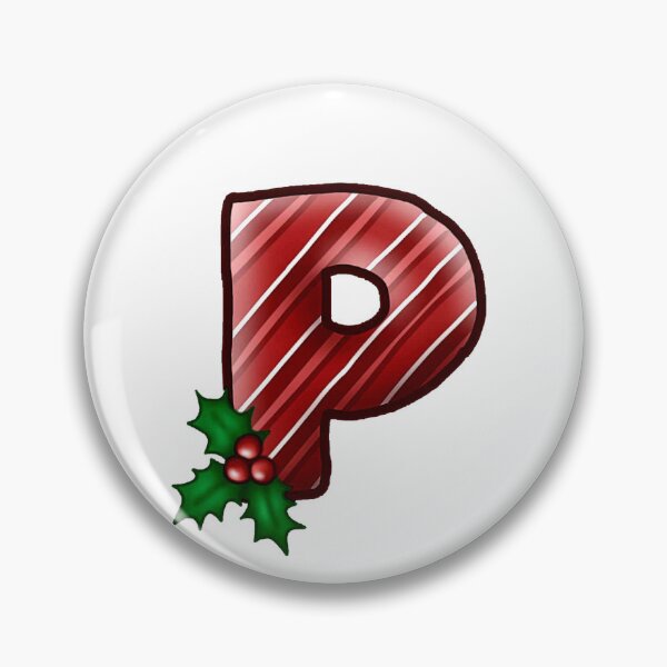 Item preview, P Monogram (Candycane) designed and sold by CharmedHeartArt.