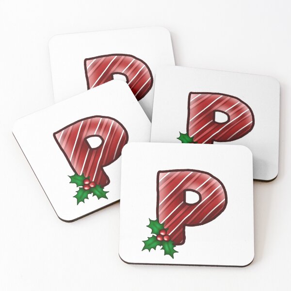 Item preview, P Monogram (Candycane) designed and sold by CharmedHeartArt.