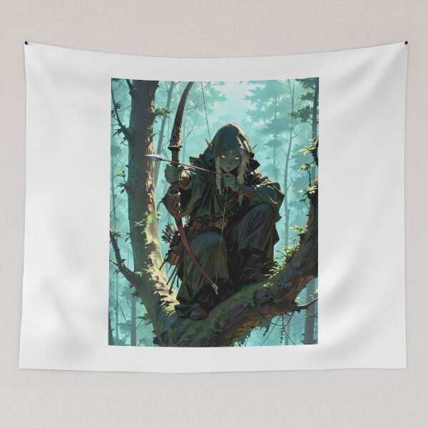 Item preview, Elf Archer in the Forest – Fantasy Ranger Artwork vol.6 designed and sold by EpicMerchRealm.