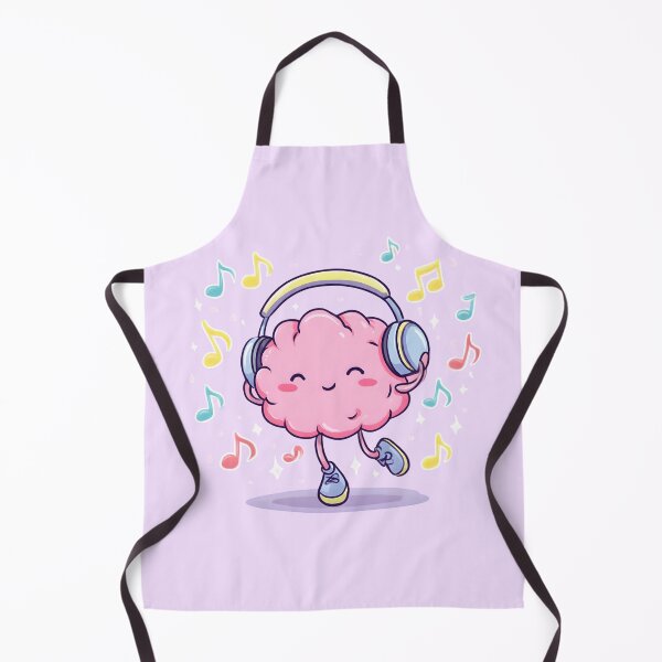 Item preview, Kawaii Dancing Brain with Headphones – Cute Music Lover, Feel-Good Mental Health Aesthetic Design designed and sold by PureBrain.
