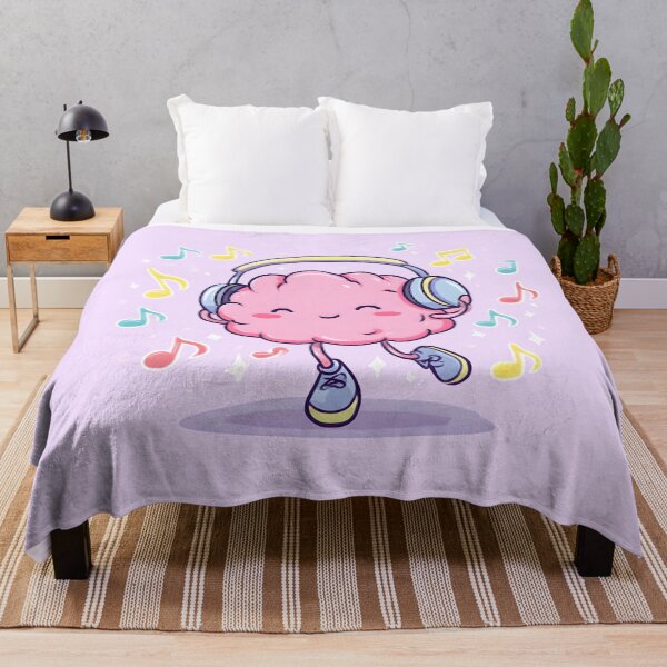 Item preview, Kawaii Dancing Brain with Headphones – Cute Music Lover, Feel-Good Mental Health Aesthetic Design designed and sold by PureBrain.