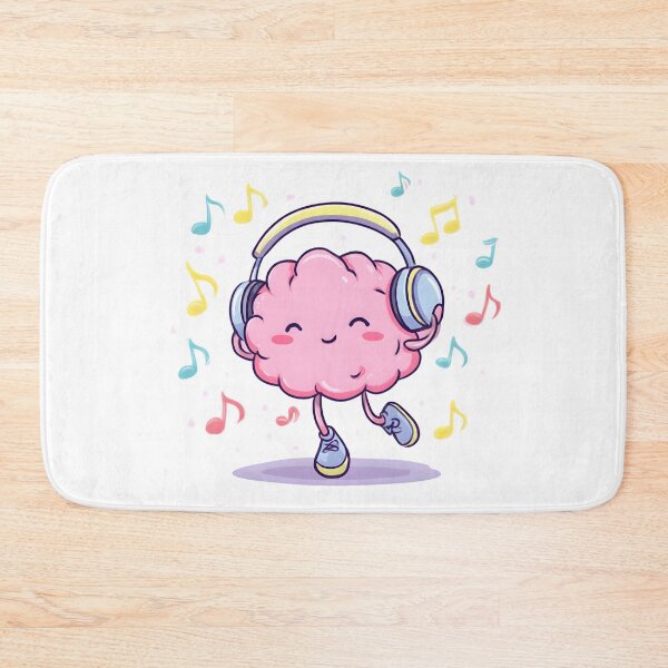 Item preview, Kawaii Dancing Brain with Headphones – Cute Music Lover, Feel-Good Mental Health Aesthetic Design designed and sold by PureBrain.