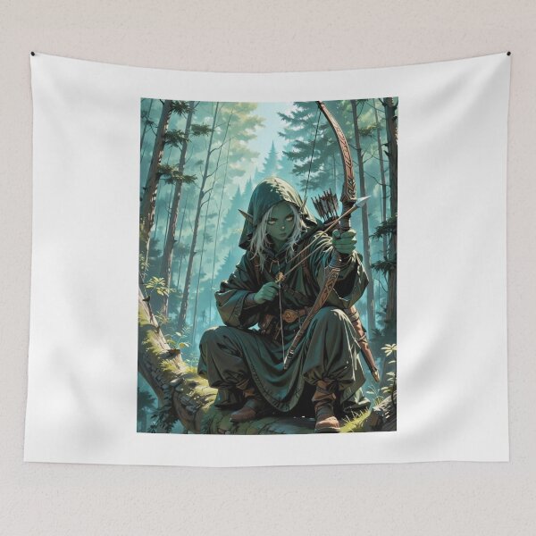 Item preview, Elf Archer in the Forest – Fantasy Ranger Artwork vol.7 designed and sold by EpicMerchRealm.