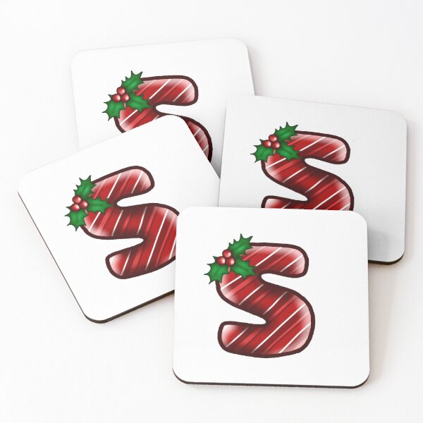 Item preview, S Monogram (Candycane) designed and sold by CharmedHeartArt.