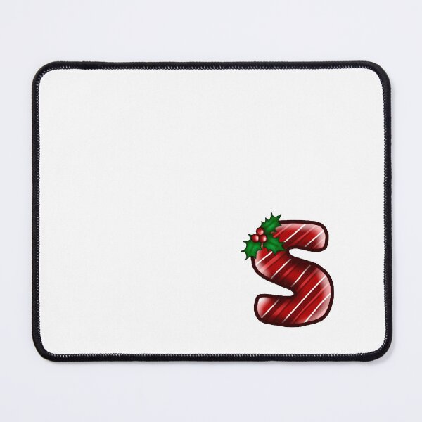Item preview, S Monogram (Candycane) designed and sold by CharmedHeartArt.
