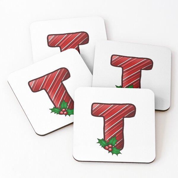 Item preview, T Monogram (Candycane) designed and sold by CharmedHeartArt.