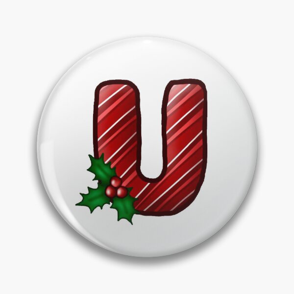 Item preview, U Monogram (Candycane) designed and sold by CharmedHeartArt.