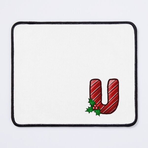 Item preview, U Monogram (Candycane) designed and sold by CharmedHeartArt.