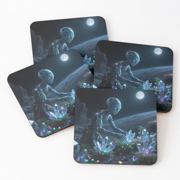 Item preview, Alien with Glowing Crystals designed and sold by Roanemermaid.