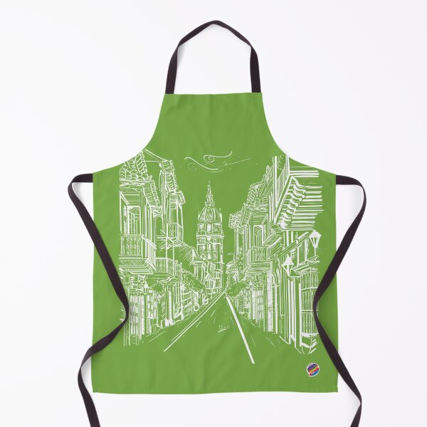 Item preview, Colonial city in green designed and sold by TicaDecoGrp.