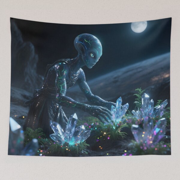 Item preview, Alien with Glowing Crystals designed and sold by Roanemermaid.