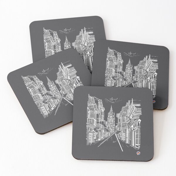 Item preview, Colonial city in gray designed and sold by TicaDecoGrp.