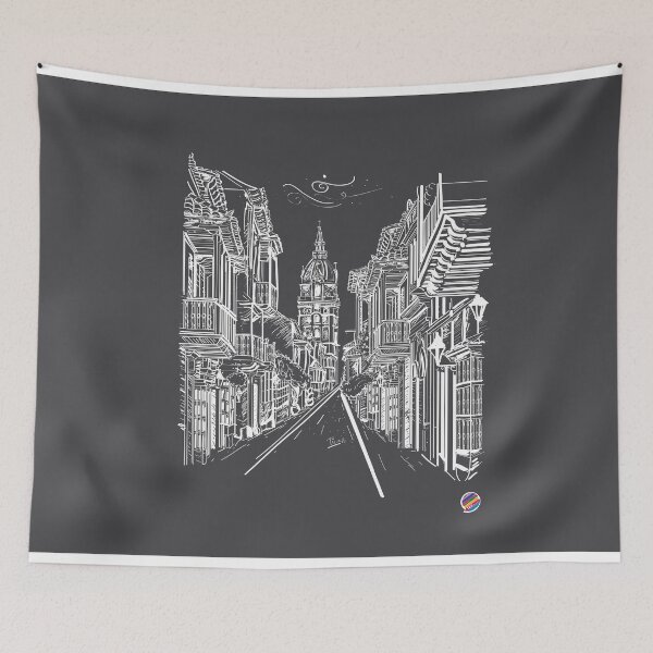Item preview, Colonial city in gray designed and sold by TicaDecoGrp.