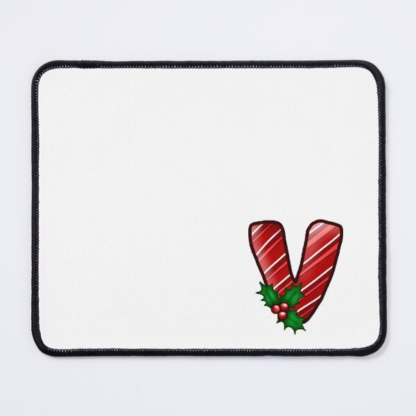 Item preview, V Monogram (Candycane) designed and sold by CharmedHeartArt.