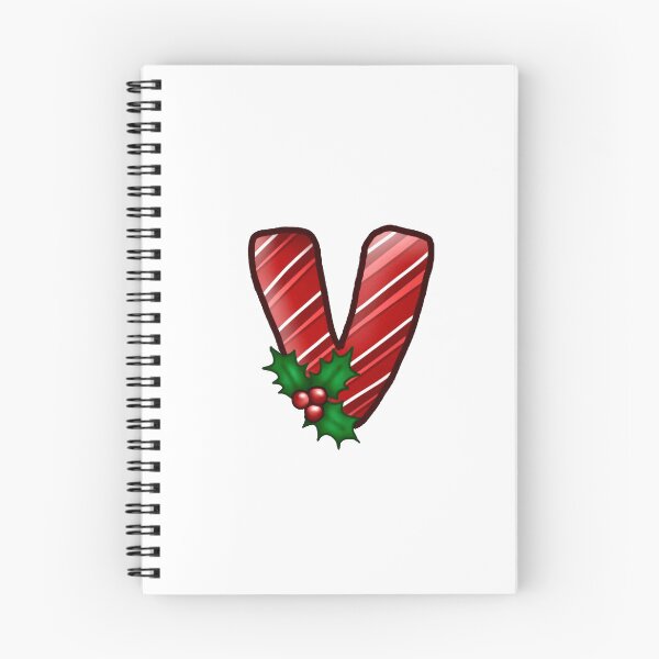 Item preview, V Monogram (Candycane) designed and sold by CharmedHeartArt.