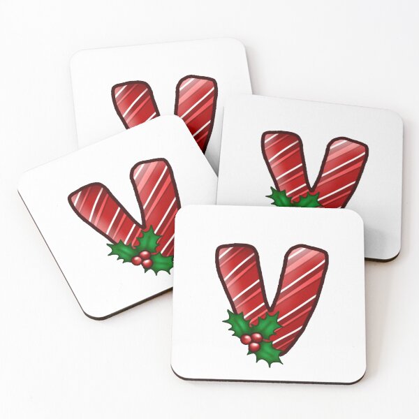 Item preview, V Monogram (Candycane) designed and sold by CharmedHeartArt.