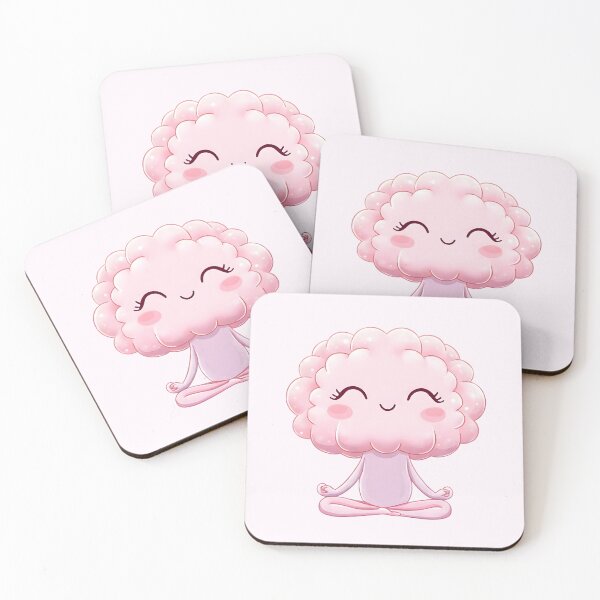 Item preview, Kawaii Meditating Brain – Mindfulness Wellness Art, Cute Pastel Mental Health Design designed and sold by PureBrain.