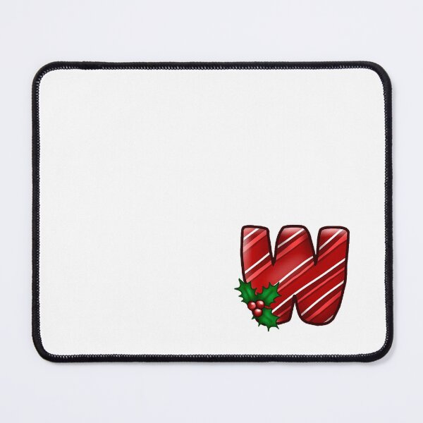 Item preview, W Monogram (Candycane) designed and sold by CharmedHeartArt.