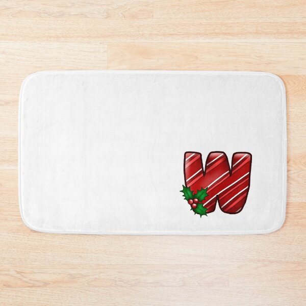 Item preview, W Monogram (Candycane) designed and sold by CharmedHeartArt.