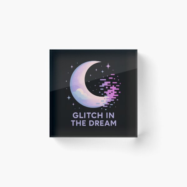 Item preview, Glitch in the Dream – Retro Vaporwave Moon designed and sold by SidTastic .