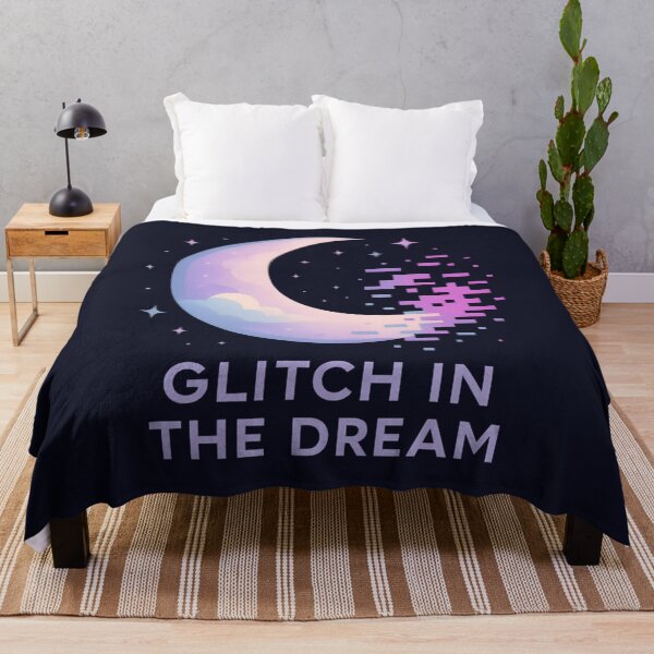 Item preview, Glitch in the Dream – Retro Vaporwave Moon designed and sold by SidTastic .