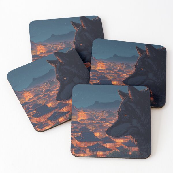 Item preview, Guardian of the Night – Wolf Over the Ancient City designed and sold by TokyoView.