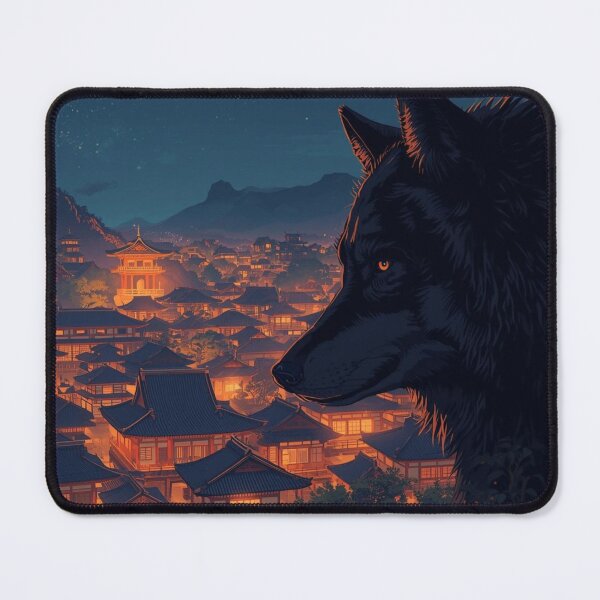 Item preview, Guardian of the Night – Wolf Over the Ancient City designed and sold by TokyoView.