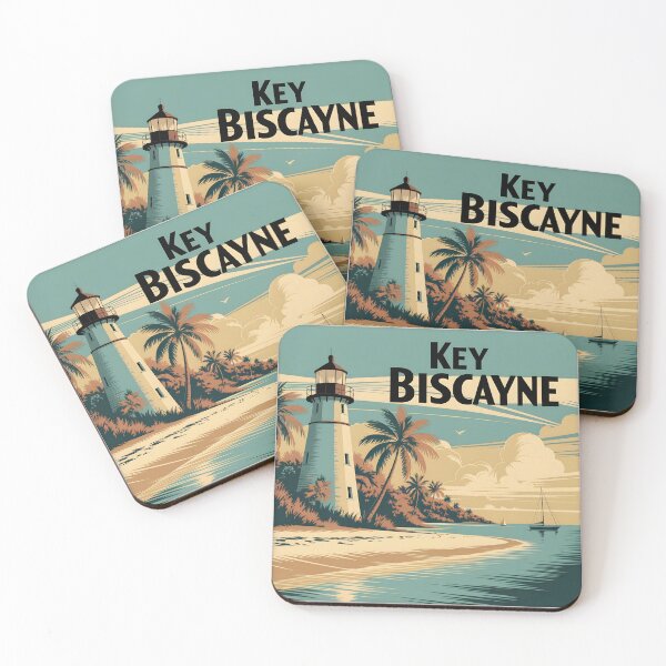 Item preview, Key Biscayne, Florida: Vintage-Style Painterly Travel Poster designed and sold by LSVart.