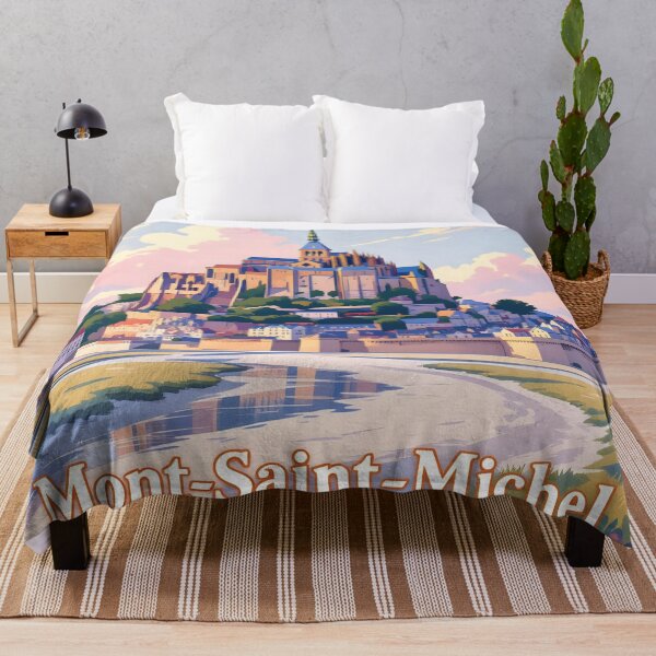 Item preview, Mont-Saint-Michel, France: Vintage-Style Painterly Travel Poster designed and sold by LSVart.