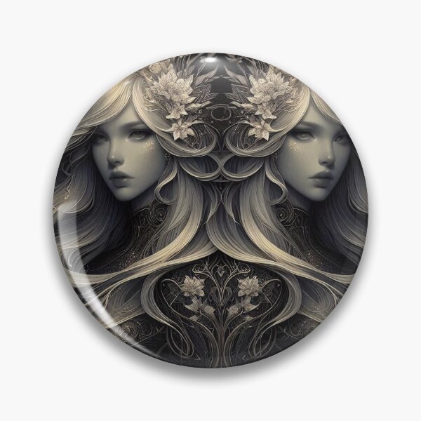 Item preview, Gemini – Dark Realistic Zodiac Illustration designed and sold by Roberta Calabrese.