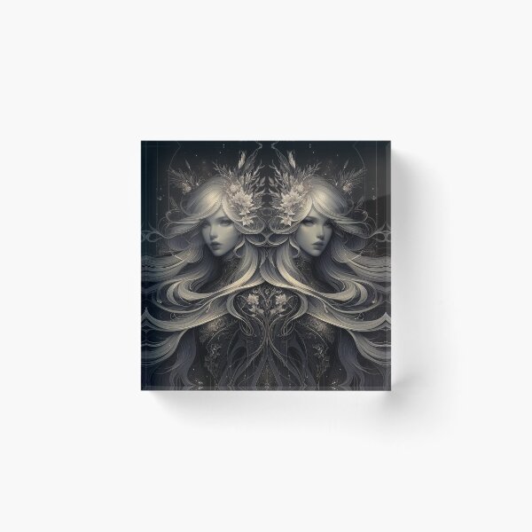 Item preview, Gemini – Dark Realistic Zodiac Illustration designed and sold by Roberta Calabrese.