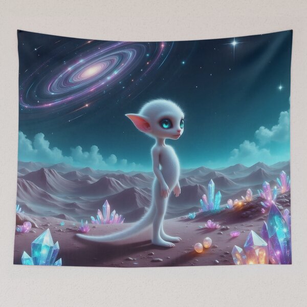 Item preview, Alien Creature Under a Starry Sky designed and sold by Roanemermaid.
