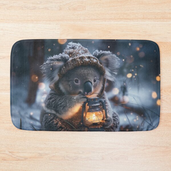 Item preview, Winter Koala with Warm Lights – Snowy Forest Glow designed and sold by Erika Kaisersot.