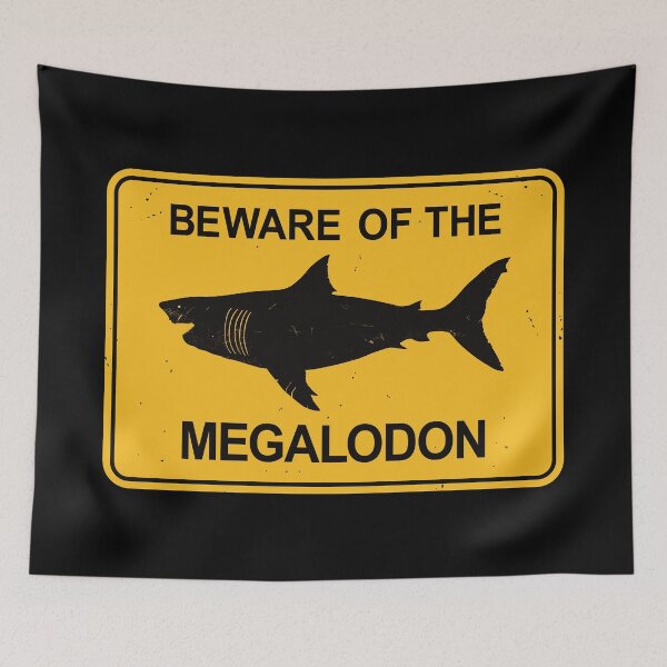 Item preview, Beware of the Megalodon - Meg Warning Danger Sign designed and sold by IncognitoMode.