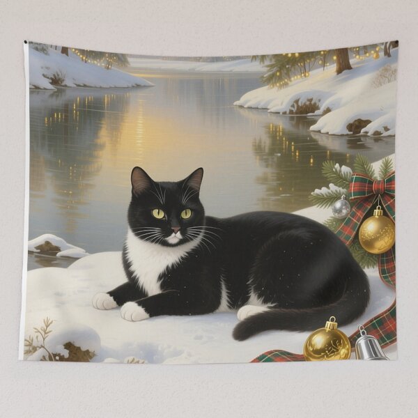 Item preview, black christmas cat designed and sold by Talpha.
