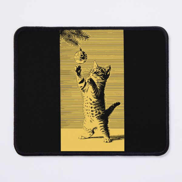 Item preview, Christmas Kitten Standing Gold Ornament designed and sold by RPrintPulse.