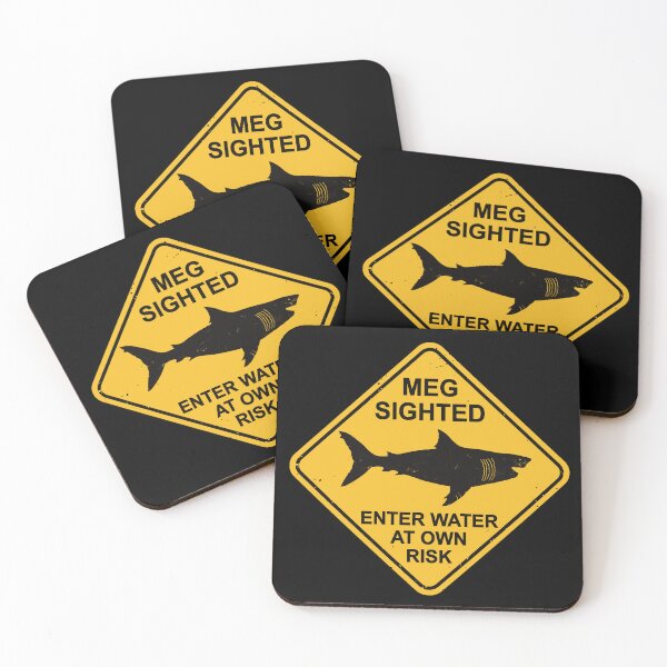 Item preview, Megalodon Warning Sign designed and sold by IncognitoMode.