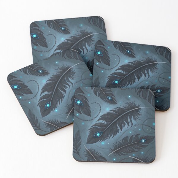 Item preview, Floating black feathers , blue evil-eye designed and sold by Lucky 777.