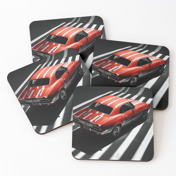 Item preview, "Red Classic Muscle Car in Dramatic Studio Lighting" designed and sold by Style2Vie.