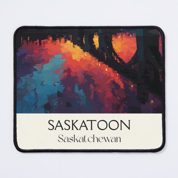 Item preview, Saskatoon Saskatchewan River Bridge | Prairie Sunset Cityscape Art Print designed and sold by TuncGK.