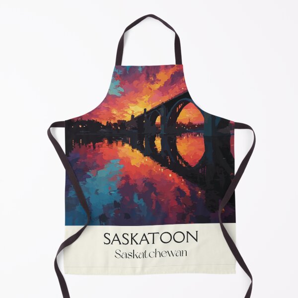 Item preview, Saskatoon Saskatchewan River Bridge | Prairie Sunset Cityscape Art Print designed and sold by TuncGK.