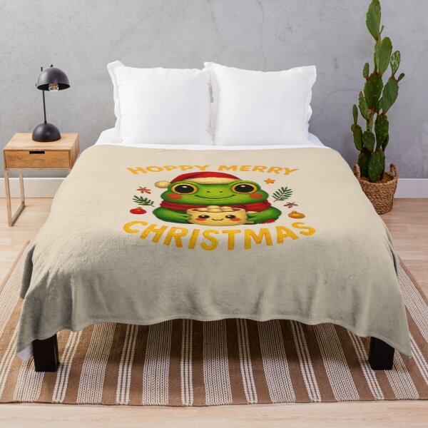 Item preview, Hoppy Merry Christmas Frog Art designed and sold by Liv Solara.