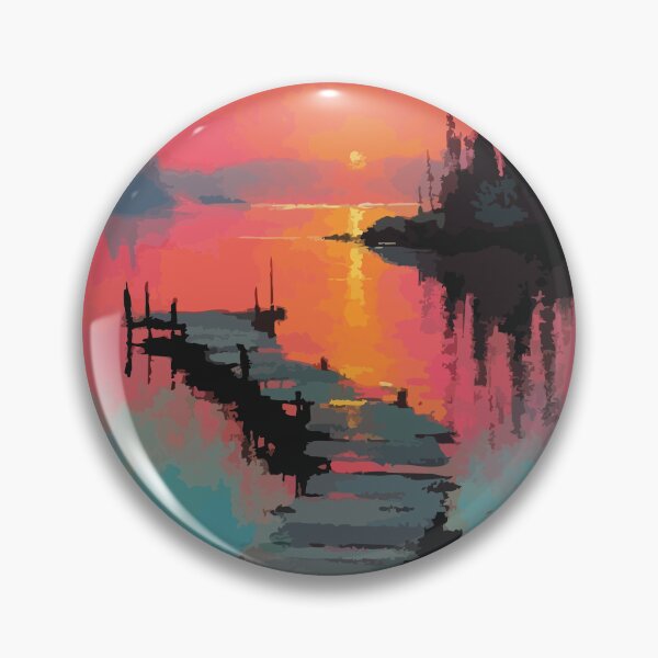 Item preview, Waskesiu Saskatchewan Sunset | Pink Sky Lake Dock Art Print designed and sold by TuncGK.