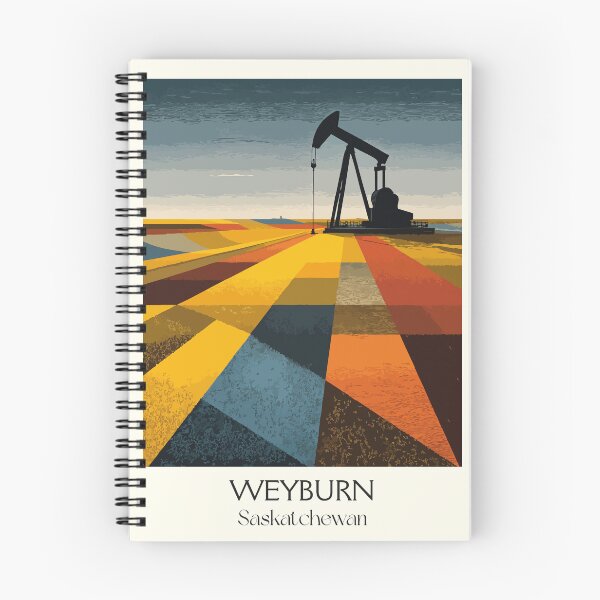 Item preview, Weyburn Saskatchewan Industry | Oil Pump Jack & Fields Art Print designed and sold by TuncGK.