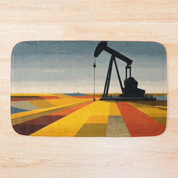 Item preview, Weyburn Saskatchewan Industry | Oil Pump Jack & Fields Art Print designed and sold by TuncGK.